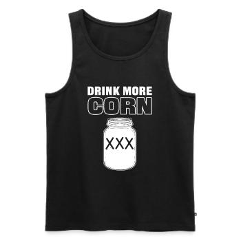 Drink More Corn Moonshine Alcohol - Men's Premium Organic Tank Top - black - Front - AI Model Male 178 light (178cm)