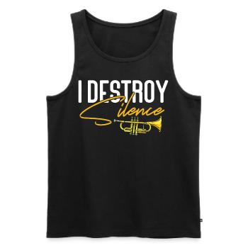 Le trompettiste I Destroy Silence - Débardeur bio Premium Homme - noir - Devant - Michal (187cm)