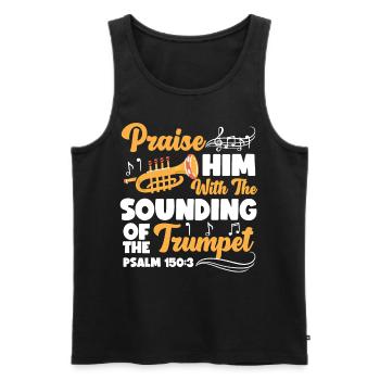 Trumpet Player Praise Him With The - Men's Premium Organic Tank Top - black - Front - AI Model Male 178 light (178cm)