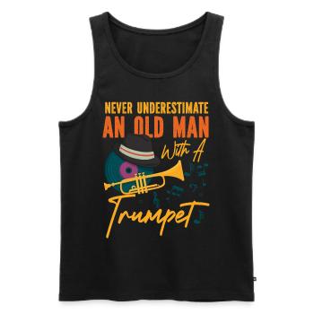 Trumpet Player Dad Father Retired - Männer Premium Bio Tank Top - Schwarz - Vorne - Michal (187cm)
