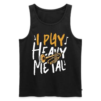 Trumpet Player I Play Heavy Metal - Männer Premium Bio Tank Top - Schwarz - Vorne - Michal (187cm)