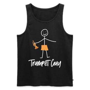 Trumpet Player Minimalistic - Männer Premium Bio Tank Top - Schwarz - Vorne - Michal (187cm)
