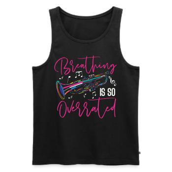 Trumpet Player Breathing Is So - Männer Premium Bio Tank Top - Schwarz - Vorne - AI Model Male 178 light (178cm)