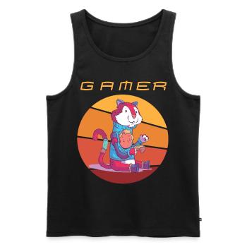 Gamer Retro Games Video Games Vintage Funny Consol - Männer Premium Bio Tank Top - Schwarz - Vorne - AI Model Male 178 light (178cm)