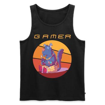 Funny Gamer Retro Games Video Games Vintage Consol - Männer Premium Bio Tank Top - Schwarz - Vorne - AI Model Male 178 light (178cm)