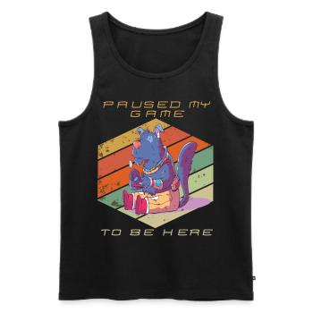 Video Games Paused My Game Retro Gaming Funny Game - Men's Premium Organic Tank Top - black - Front - AI Model Male 178 light (178cm)