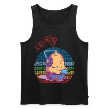 Level Up Gamer Video Games Retro Vintage Gaming Ch - Männer Premium Bio Tank Top - Schwarz - Vorne - Michal (187cm)