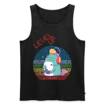 Level Up Gamer Video Games Retro Vintage Gaming Ga - Männer Premium Bio Tank Top - Schwarz - Vorne - Michal (187cm)