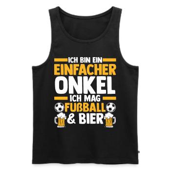 Patenonkel Fußball Bier Pate Onkel - Männer Premium Bio Tank Top - Schwarz - Vorne - Michal (187cm)