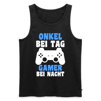 Patenonkel Gamer Zocker Pate Onkel - Männer Premium Bio Tank Top - Schwarz - Vorne - Michal (187cm)