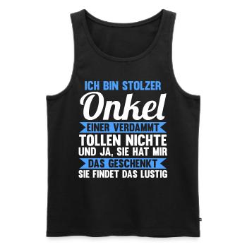 Patenonkel Pate Onkel - Männer Premium Bio Tank Top - Schwarz - Vorne - Michal (187cm)