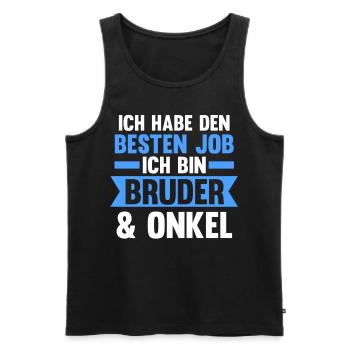Patenonkel Pate Onkel - Männer Premium Bio Tank Top - Schwarz - Vorne - Michal (187cm)
