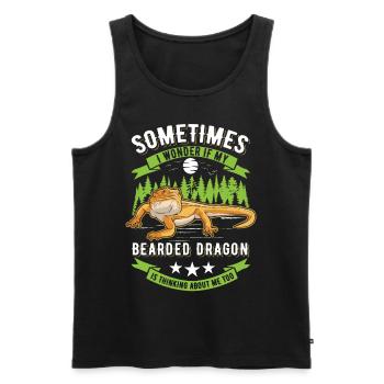 Dragon barbu Cadeau Dragon barbu - Débardeur bio Premium Homme - noir - Devant - Michal (187cm)