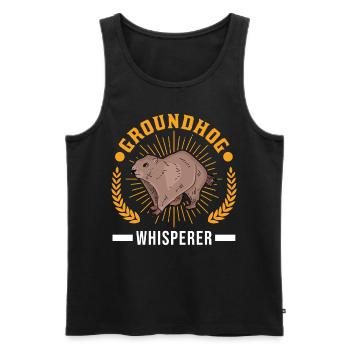 Murmeltier Flüsterer Groundhog Waldmurmeltier - Männer Premium Bio Tank Top - Schwarz - Vorne - AI Model Male 178 light (178cm)