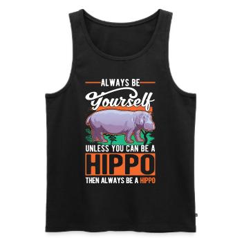 Soyez toujours vous-même hippopotame hippopotame hippopotame - Débardeur bio Premium Homme - noir - Devant - AI Model Male 178 light (178cm)