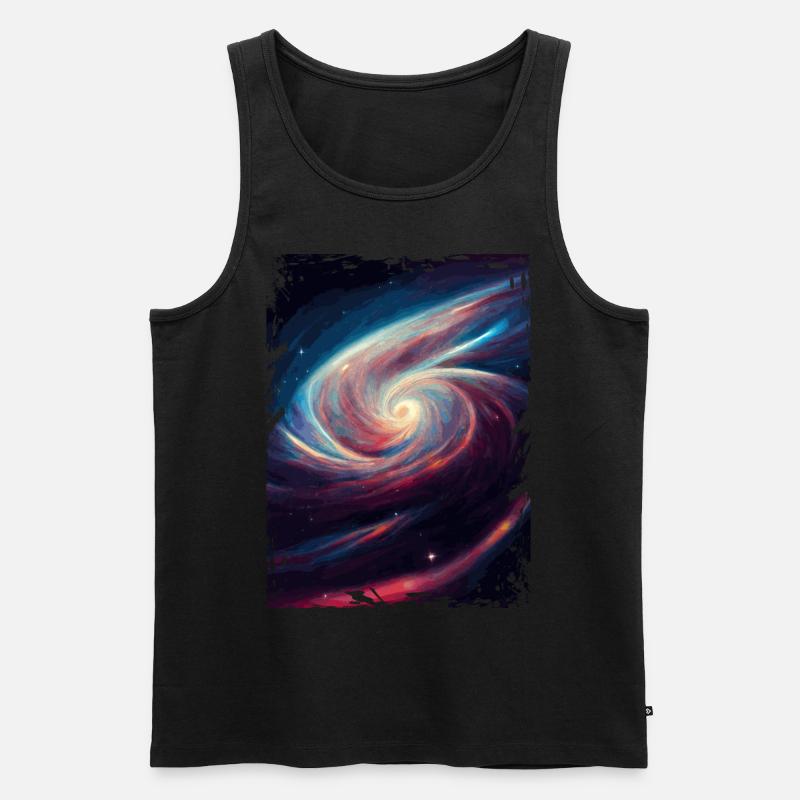 Space Galaxy Nebula Astronomiemuster - Männer Premium Bio Tank Top - Schwarz