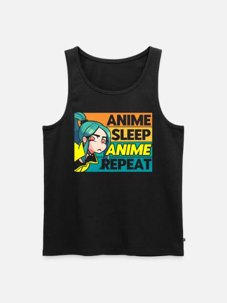 Anime Sleep Anime Repeat - Men's Premium Organic Tank Top - black
