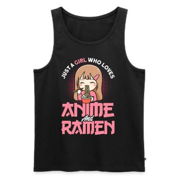 Just A Girl Who Loves Anime And Ramen - Men's Premium Organic Tank Top - black - Front - Michal (187cm)