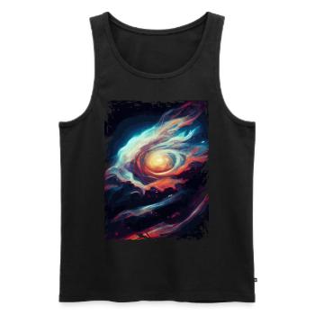Space Galaxy Nebula Astronomiemuster - Männer Premium Bio Tank Top - Schwarz - Vorne - AI Model Male 178 light (178cm)