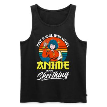 Just A Girl Who Loves Anime And Skecthing - Men's Premium Organic Tank Top - black - Front - Michal (187cm)