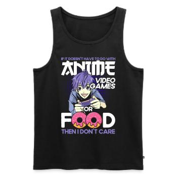Anime Video Games Or Food - Men's Premium Organic Tank Top - black - Front - Michal (187cm)