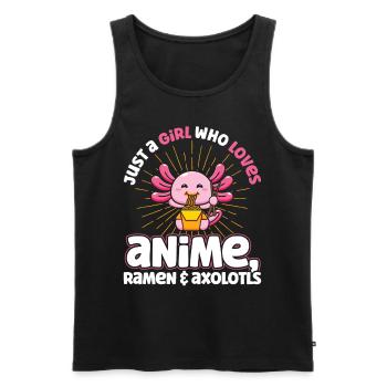 Just A Girl Who Loves Anime Ramen and Axolotls - Männer Premium Bio Tank Top - Schwarz - Vorne - Michal (187cm)