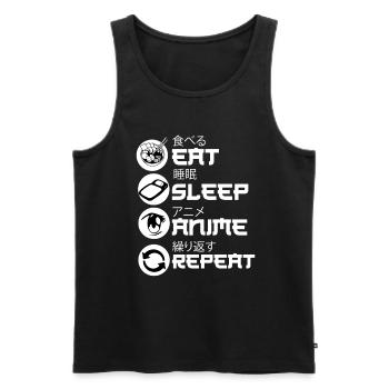 Eat Sleep Anime Repeat - Männer Premium Bio Tank Top - Schwarz - Vorne - Michal (187cm)