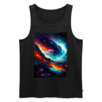 Blaues rotes Weltraum Galaxy Nebula Galaktisches M - Männer Premium Bio Tank Top - Schwarz - Vorne - Michal (187cm)