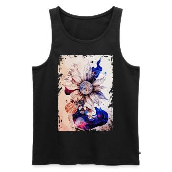 Himmlisch Blumenblumenraum Aquarell Galaxy Boho - Männer Premium Bio Tank Top - Schwarz - Vorne - Michal (187cm)