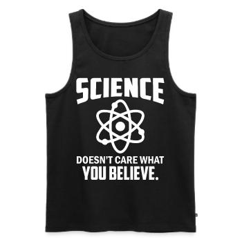 La science ne se soucie pas de ce que vous croyez - Chimie - Débardeur bio Premium Homme - noir - Devant - Michal (187cm)