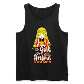 Just A Girl Who Loves Anime and Ramen - Men's Premium Organic Tank Top - black - Front - Michal (187cm)