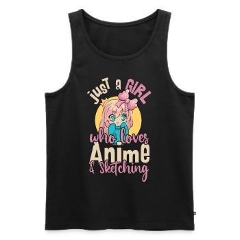 Just A Girl Who Loves Anime and Sketching - Men's Premium Organic Tank Top - black - Front - Michal (187cm)