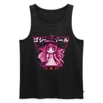Kawaii Pastell Goth Witch Anime Chibi Vaporwave - Männer Premium Bio Tank Top - Schwarz - Vorne - Michal (187cm)