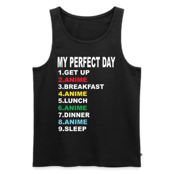 Anime My Perfect Day Anime Anime Series - Men's Premium Organic Tank Top - black - Front - Michal (187cm)