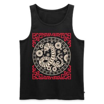 Horoscope chinois Chine Année du Serpent - Débardeur bio Premium Homme - noir - Devant - Michal (187cm)