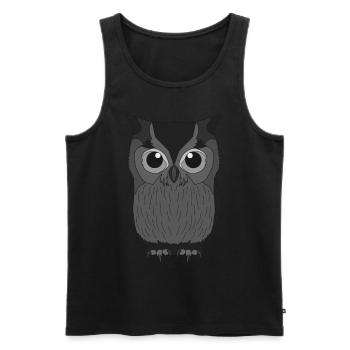 Eule Tierwelt Waldtier wildes Tier Motiv - Männer Premium Bio Tank Top - Schwarz - Vorne - AI Model Male 178 light (178cm)