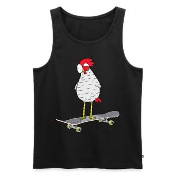 Skateboard Poulet Patinage Patineur Jeunesse Patinage - Débardeur bio Premium Homme - noir - Devant - Michal (187cm)