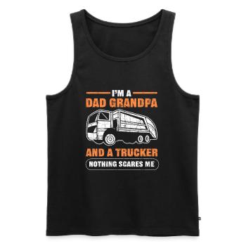 I’m a Dad Grandpa and a Trucker Nothing Scares Me - Men's Premium Organic Tank Top - black - Front - Michal (187cm)