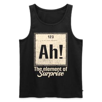 Chimiste de laboratoire Chimie Profession Élément jeu de mots - Débardeur bio Premium Homme - noir - Devant - AI Model Male 178 light (178cm)