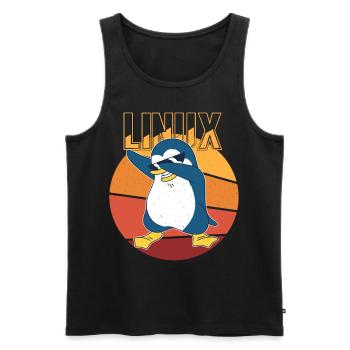 Linux Root Admin Cool Penguin Informatics Nerd - Débardeur bio Premium Homme - noir - Devant - AI Model Male 178 light (178cm)