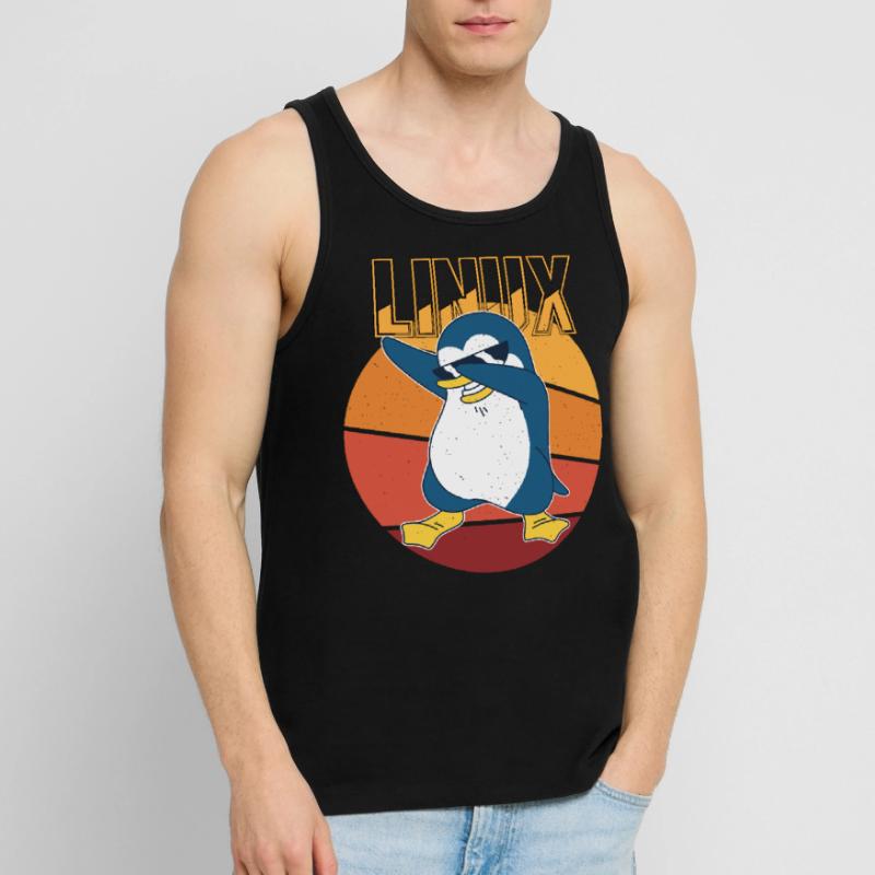 Linux Root Admin Cool Penguin Informatics Nerd Débardeur bio Premium Homme