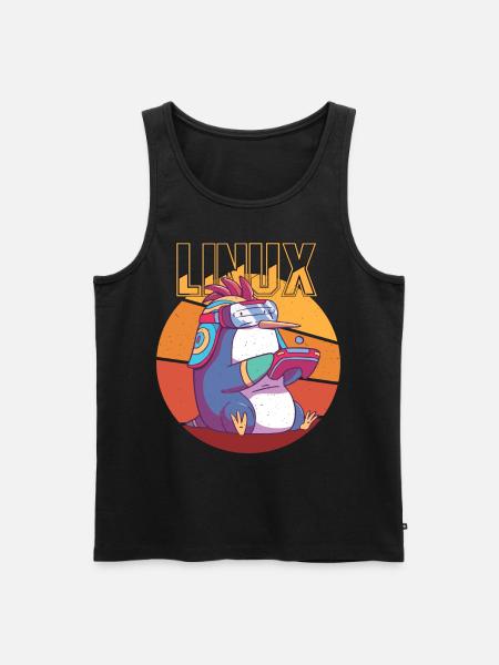 Gamer Linux Root Cool Penguin Nerd Game Programmer - Men's Premium Organic Tank Top - black