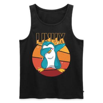 Geek Linux Root Party Penguin Nerd Programmer Comp - Men's Premium Organic Tank Top - black - Front - AI Model Male 178 light (178cm)