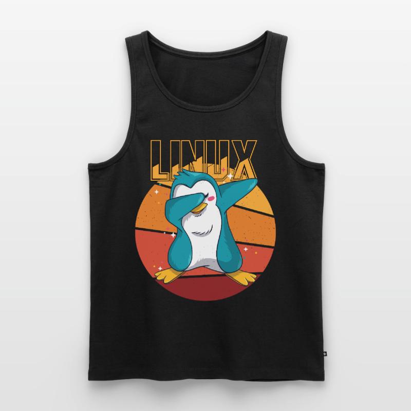 Geek Linux Root Party Penguin Nerd Programmer Comp Men's Premium Organic Tank Top