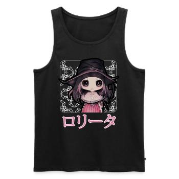 Gothic Lolita Hexe Japanisch Chibi Anime Pastell G - Männer Premium Bio Tank Top - Schwarz - Vorne - AI Model Male 178 light (178cm)