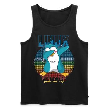 Linux Party Sudo Root Geek Cute Penguin Nerd Progr - Männer Premium Bio Tank Top - Schwarz - Vorne - AI Model Male 178 light (178cm)