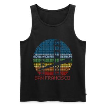Golden Gate Bridge San Francisco Andenken Kaliforn - Männer Premium Bio Tank Top - Schwarz - Vorne - AI Model Male 178 light (178cm)