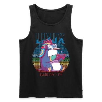 Linux Gamer Sudo Root Geek Admin Penguin Nerd Prog - Männer Premium Bio Tank Top - Schwarz - Vorne - AI Model Male 178 light (178cm)