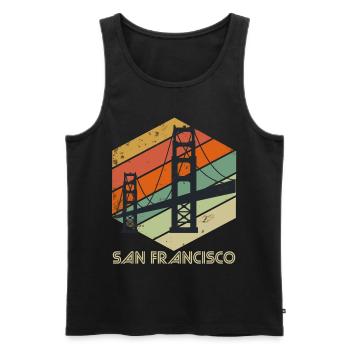 San Francisco Souvenir Kalifornien Golden Gate Bri - Männer Premium Bio Tank Top - Schwarz - Vorne - AI Model Male 178 light (178cm)