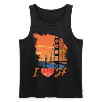 Golden Gate Bridge San Francisco Liebes-Kalifornie - Männer Premium Bio Tank Top - Schwarz - Vorne - AI Model Male 178 light (178cm)